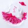 Wholesale Kids Birthday Bodysuit And Petti Skirts With Baby Shoes And Headband Set
