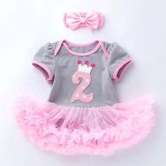 Hot Sale Baby Birthday Smash Cake Tutu Dress With Hair Accessories 