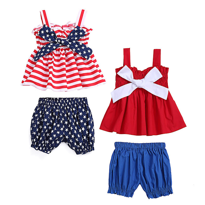 2019 Wholesale children's boutique clothing baby girl smocking outfit summer cotton kids clothes set