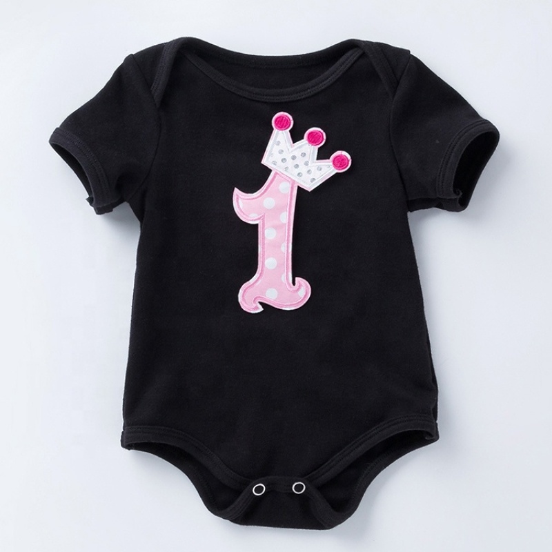 Factory Sale Cotton Toddler Baby Birthday Romper