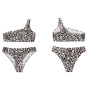 2021 fashionable two piece one shoulder leopard print swimwear