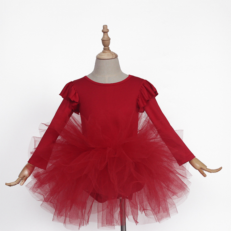 New design winter pink princess kids party dresses