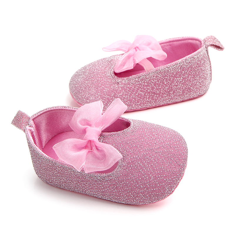 Newborn Baby Moccasin Prewaker Shoes Shiny Princess Toddler Shoes For Girl