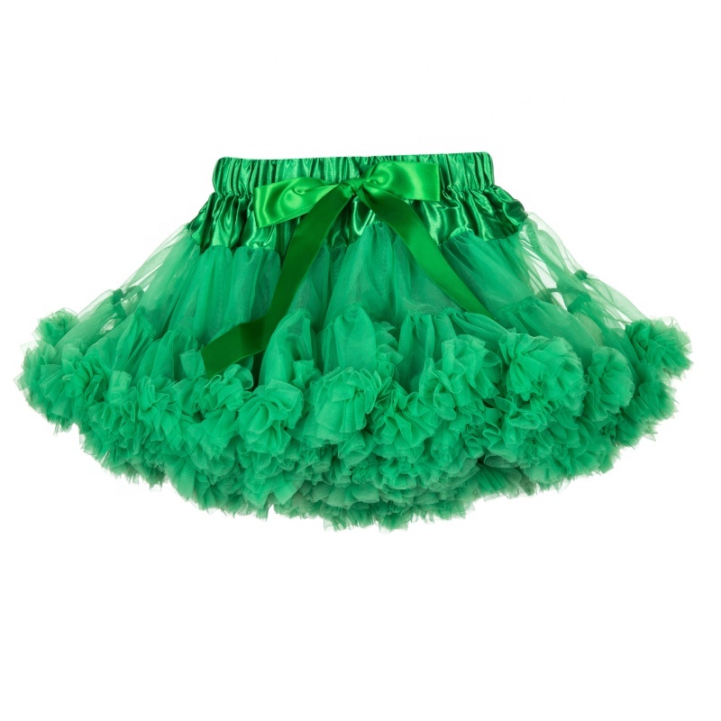Infant and Toddler Girls Fluffy Tulle Ruffle Mini Tutu skirt with a Ribbon Bow Decorate