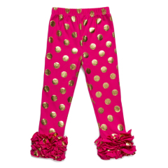 Cotton Knit Baby Pants Pattern Polka Dot Kids Children Girls Baby Icing Ruffle Leggings
