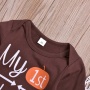 Boutique thanksgiving organic cotton high quality brown baby rompers