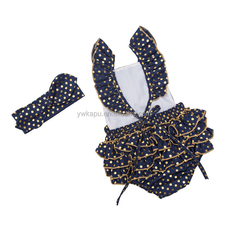 Cute style fashion boutique baby clothes seaside bella romper with headband