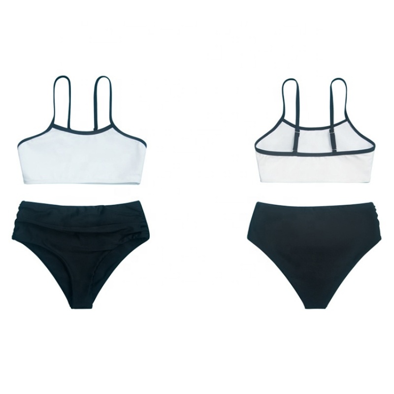 Summer cheap white string sport style 2 piece bikini set