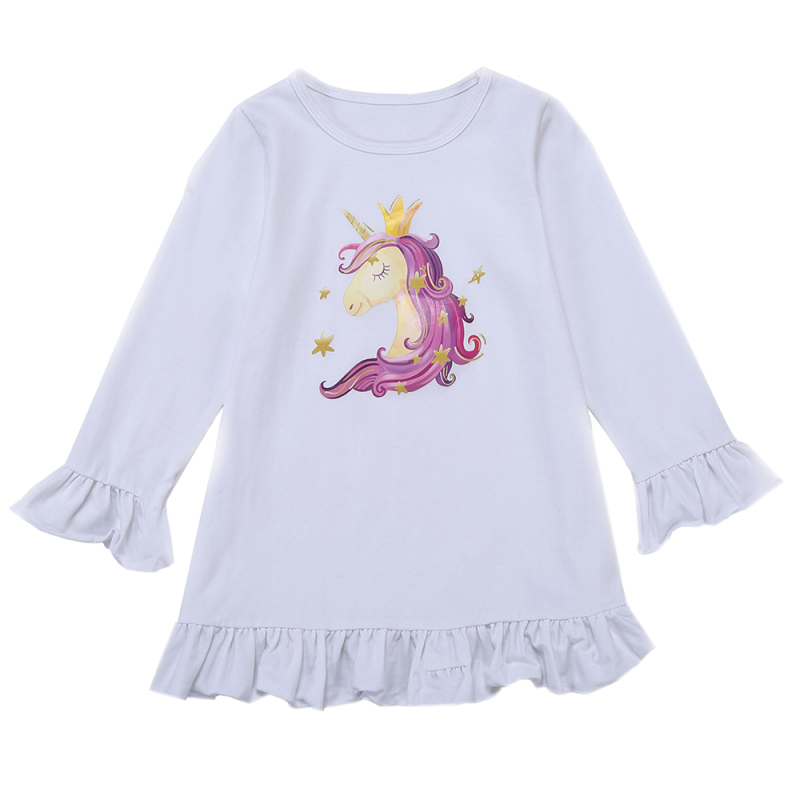 Wholesale Long Sleeve White Tunic Dress Girl 