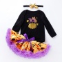 Halloween cute purple tutu skirt pettiskirt baby long sleeve clothing set