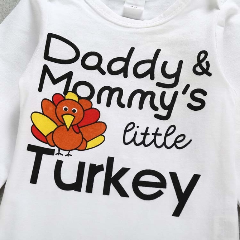 Favorite price thanksgiving day long sleeves baby fashion sequin romper sets