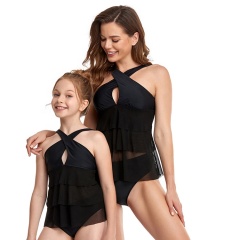 2021 high quality girls one piece sexy black custom swimsuit women