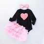 Wholesale Boutique Girl Toddler Birthday Clothing Romper Set With Tutu Skirts And Headband 