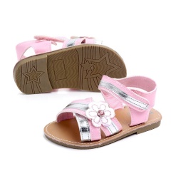 2021 favorable price flat soft sole bling rhinestone flower sandals