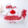 Hot Sale Polka Dots Baby Girl Bodysuit With Tutu Skirts And Baby Shoes And Hairband For Smash Cake Birthday Party