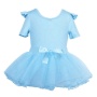 Ballet skirt girls solid leotard ballroom dancewear short sleeve ruffle tutu dresses children's performance suit