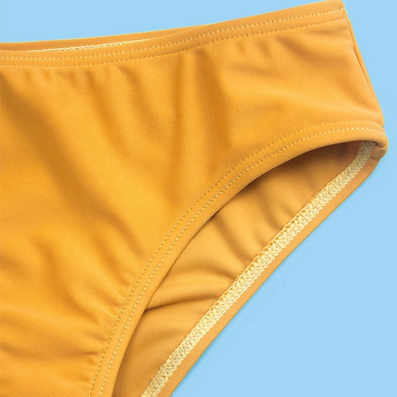Summer new arrivals yellow black two piece swimsuit strappy bikini swimwear