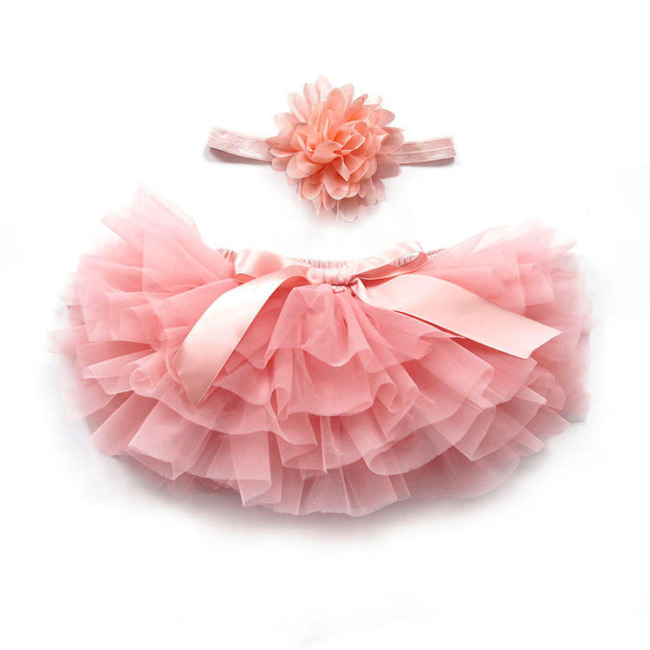 2020 OEM princess peach bow soft cotton baby girl birthday tutu trousers