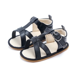 Wholesale fashion black brown buckle strap  baby girl sandals