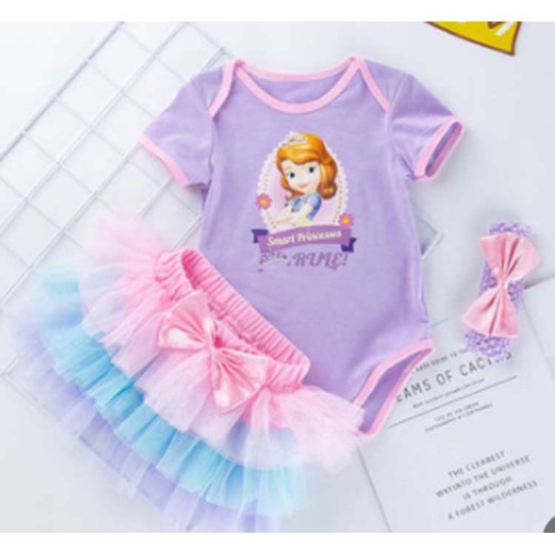 Manufacturer Sale Little Girl Birthday Bodysuit With Skirts And Headband For Smash Cake
