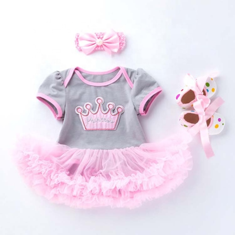 Fashion Children Tutu Dress With Headband And Baby Shoes For Birthday Smash Cake 