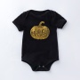 2021 trendy printing black white baby short sleeve halloween clothes romper