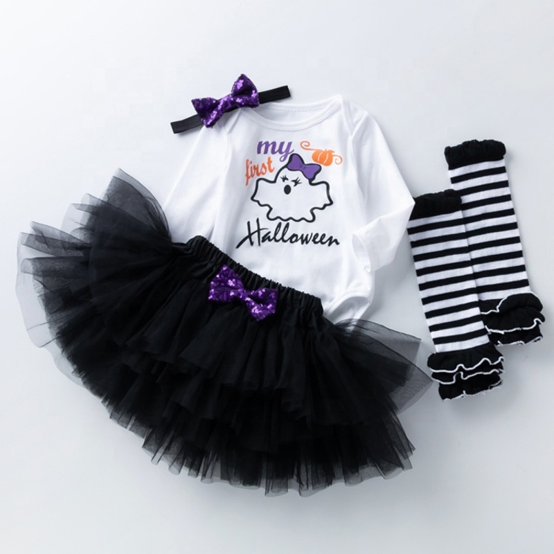 2021 fall short sleeve sequins  black tulle layered skirt baby girl dresses