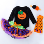 Halloween luxury 2021 girls tutus pettiskirt baby kid 1 year  4pcs boutique sets