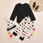 2021 cheap custom trendy cotton thanksgiving 3 piece baby romper set