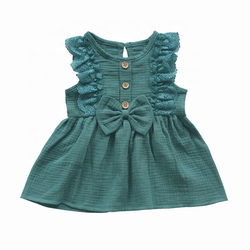 Pink summer cotton toddler children baby girl wear  causal dress