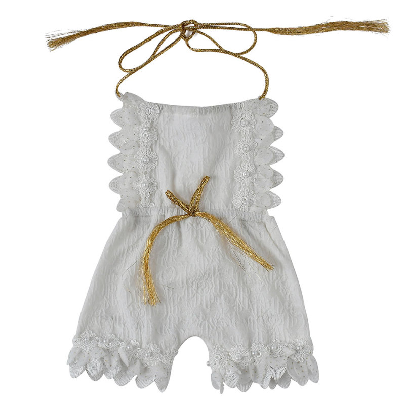 Summer newborn plain ruffle baby girl jumpsuit clothes baby ruffle jumpsuit