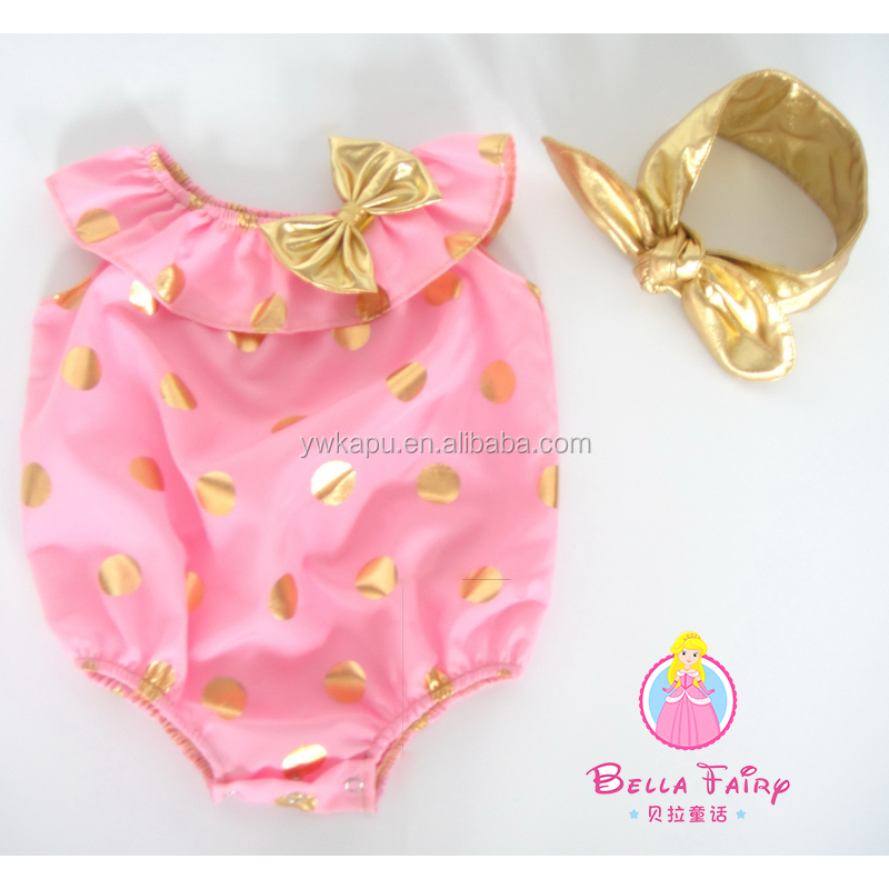 wholesale baby girls seaside bella cotton romper, with snaps closure on bottom