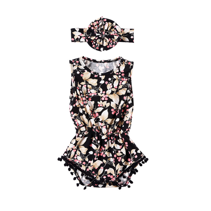 Wholesale custom high quality cheap Floral Cotton Baby Romper & Outfit dress  for spring and summer