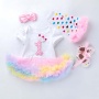 Wholesale Boutique Children Girl Birthday Tutu Dress Outfit Set With Baby Shoes And Leg Warmer And Headband 