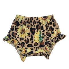 Wholesale sunflower leopard soft floral Baby Girls shorts Ruffle Bloomers bummies