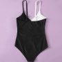 Boutiques one piece black white colorblock modest swimsuit swimwear