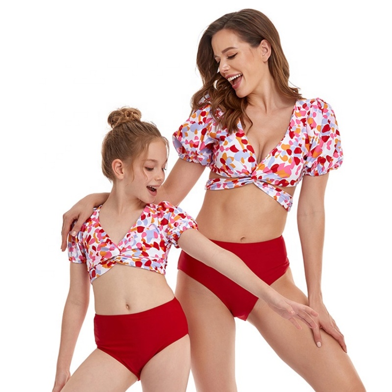 High quality one shoulder girl swimsuit kids 1 piec beachwear women bikini