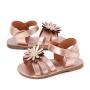 Summer new arrivals custom soft flat sole flower  new born baby shoes sandals