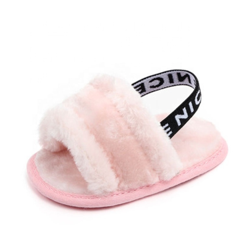2021 wholsales fashionations comfort fluffy infant slip-on sandals