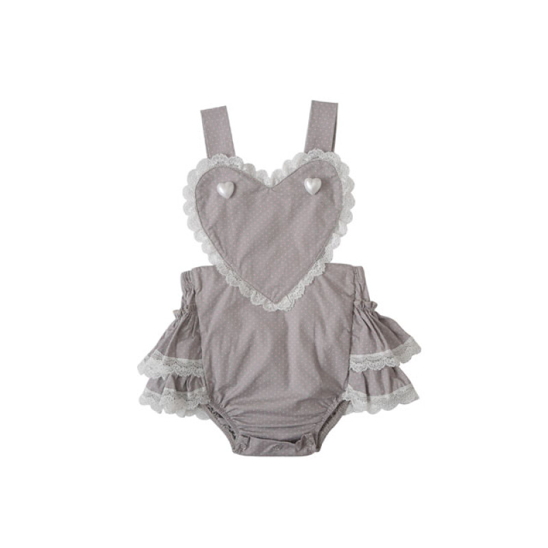 2018 Baby Infant Rompers Lace Fabric Backless Floral Jumpsuit