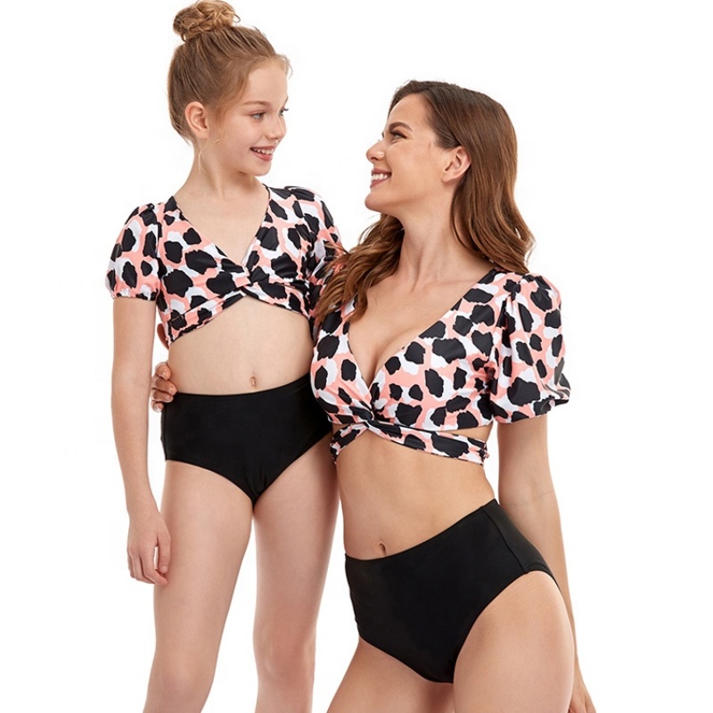 2021 Amazon Hot black blue sexy adies kids bikini 3 pieces beach wear
