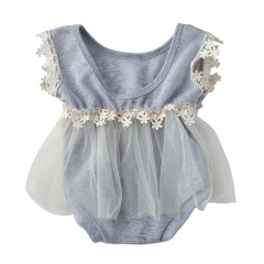 Wholesale Trendy Fine Workmanship Design Lace Floral Girls Clothes Baby's Boutique Romper Dress Toddler Gift Sets