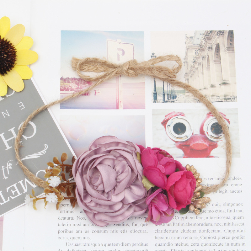 Wholesale  Children  Accessories Artificial Flower Twine Accessories For Baby Girls