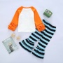 2021 fashion high quality cute long sleeve shirt stripe flares baby clothing sets