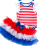 New fashion 4th of July cotton tuller tutus infant baby clothing set