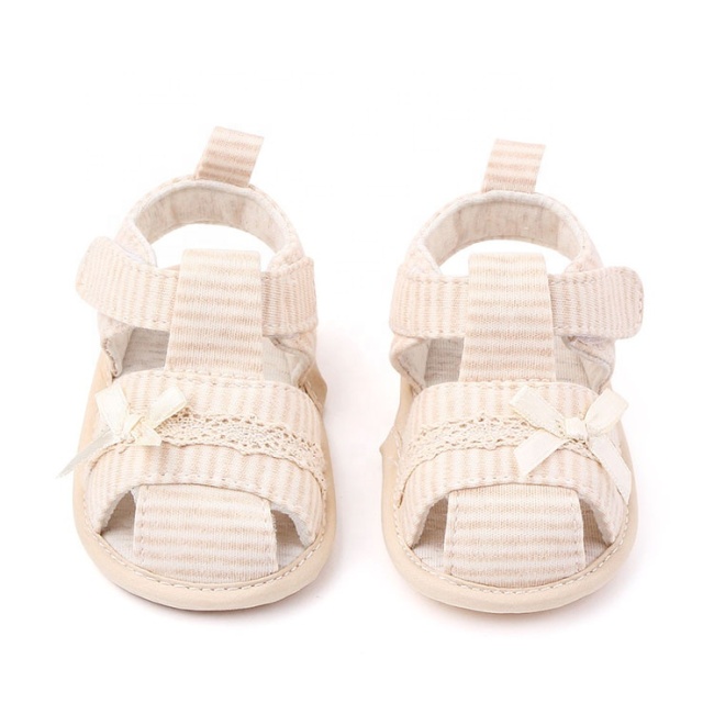 2021 new design summer baby breathable shoes cotton bow sandals