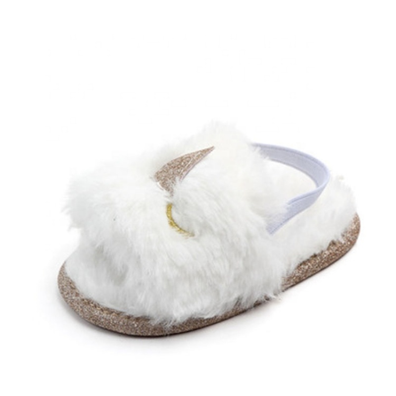 2021 wholsales fashionations comfort fluffy infant slip-on sandals