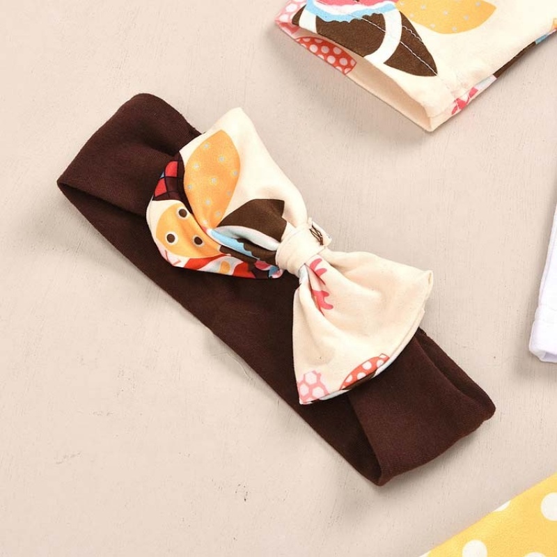2021 long sleeve cotton turkey cartoon 2 piece baby clothing sets