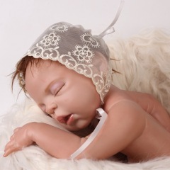 Newborn Photography props Baby Girl Beanie Ribbon Laced Flower  Hat