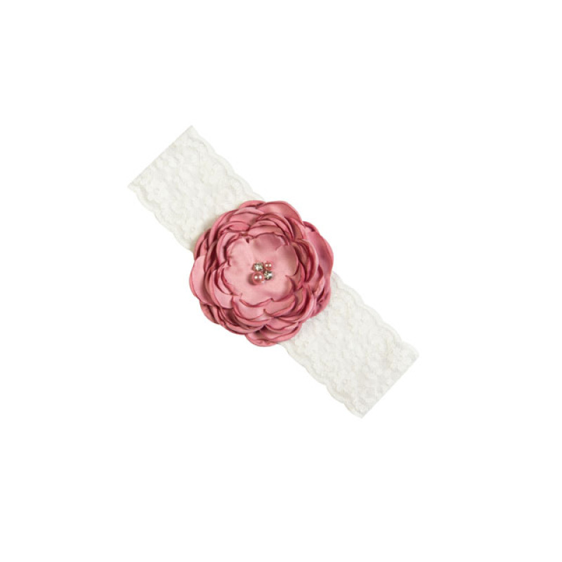 Beautiful baby girl accessories big flower lace headband party holiday decorated